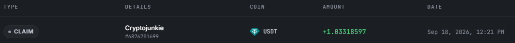 Preuve de paiement Crypto junkie de Clicfoo
