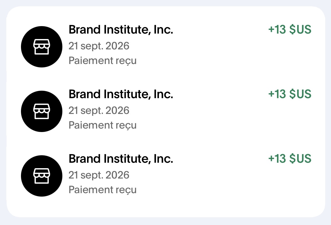 Preuve de paiement Brand institute de darkray0110