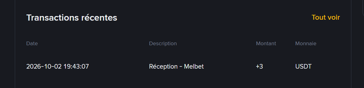 Preuve de paiement Melbet de RaKevin