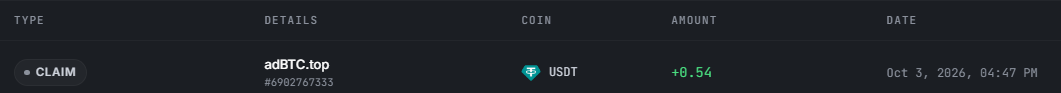 Preuve de paiement Adbtc de Clicfoo