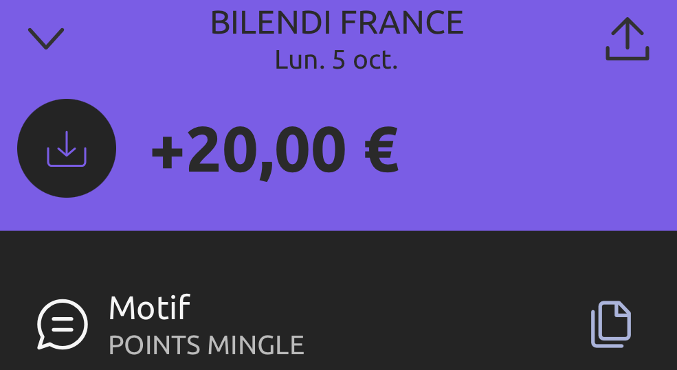 Preuve de paiement Mingle de surlalune
