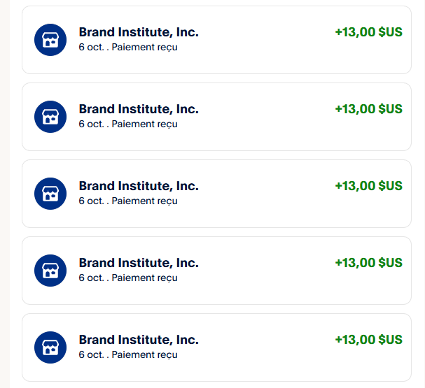 Preuve de paiement Brand institute de darkray0110